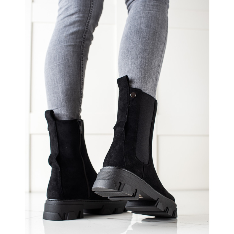 Sweet Shoes Stivali neri alla moda sulla piattaforma nero 1