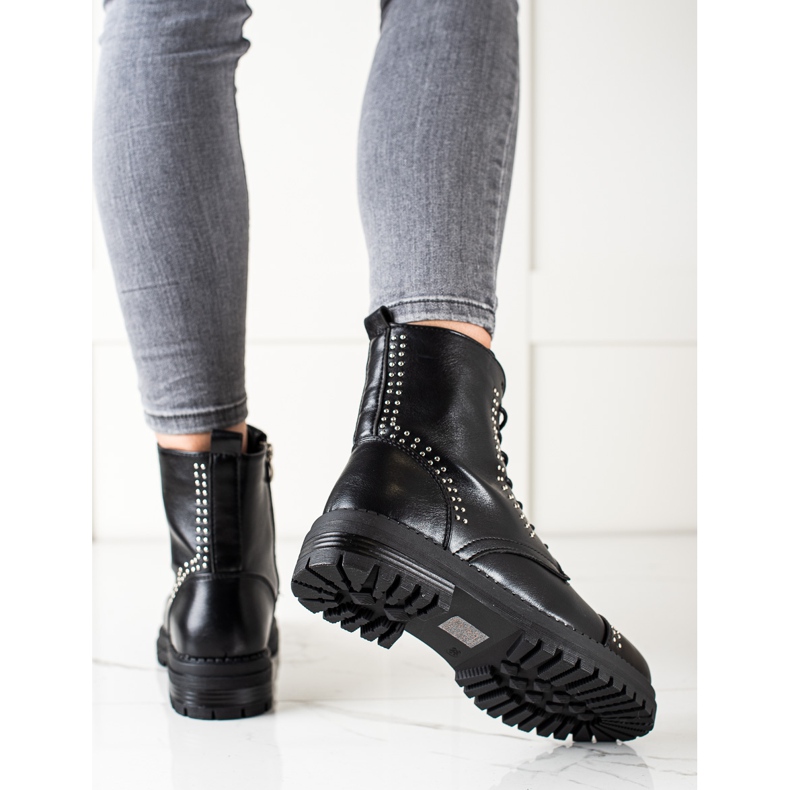 Super Me Stivali classici Trapper in ecopelle nero 1