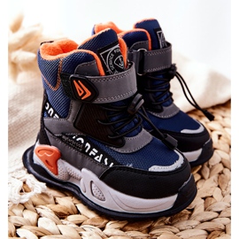 PJ2 Stivali Caldi Con Velcro Blu Navy-Grigio Darel nero arancia 1