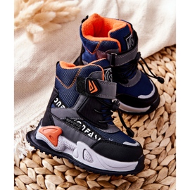 PJ2 Stivali Caldi Con Velcro Blu Navy-Grigio Darel nero arancia 2