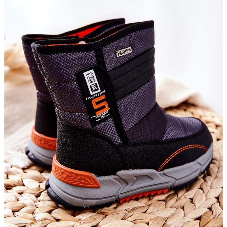 PJ2 Stivali da neve alti caldi neri da bambino Leoth nero 2