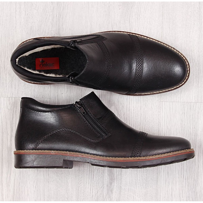 Comodi stivali in pelle M Rieker 15381-00 nero 2
