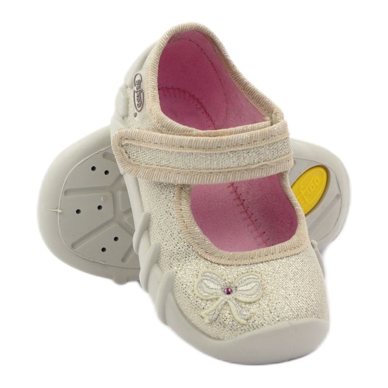 Ciabatte da bambina Golden Befado fiocco d'oro 3