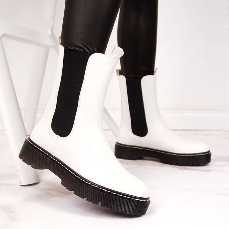 Stivaletti Chelsea caldi S. Barski W OLI130B bianco bianca 1