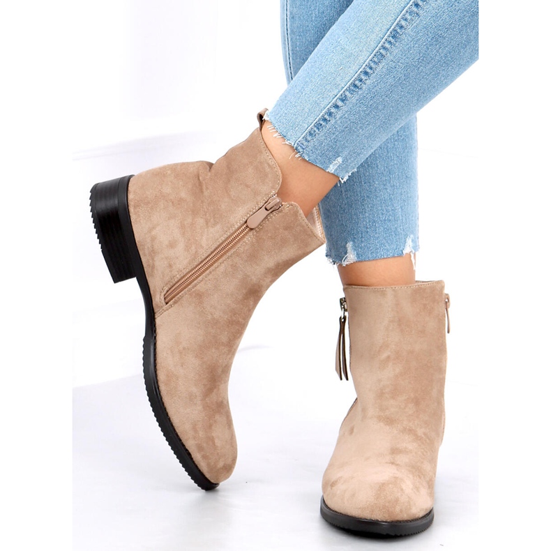 Stivali Isabel Khaki in camoscio beige 2
