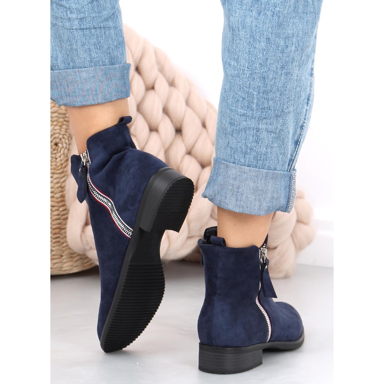 Stivaletti Isabel Navy in camoscio blu navy 1
