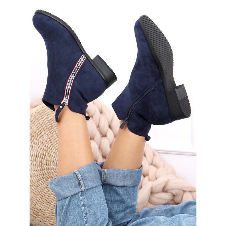 Stivaletti Isabel Navy in camoscio blu navy 2
