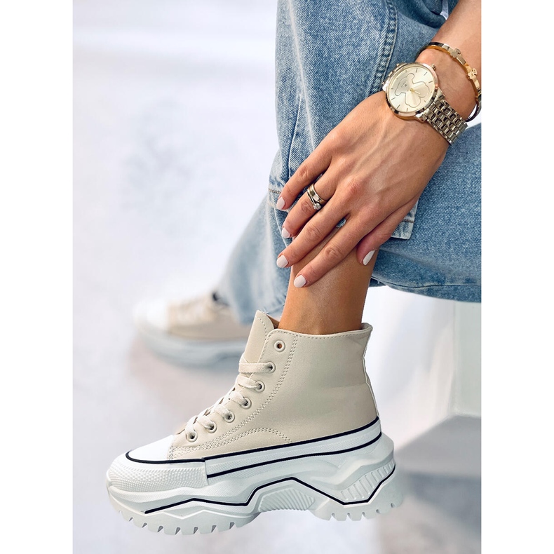 Sneaker Corbel Beige con suola alta 2