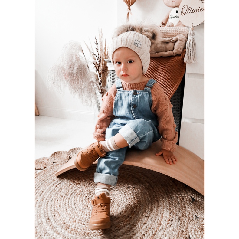 PA1 Scarpe Sportive Alte Calde Bambini Camel Clafi marrone 2