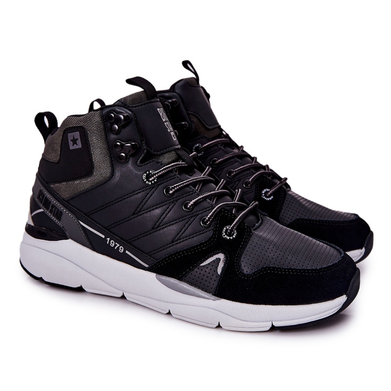 Scarpe sportive alte da uomo Big Star II174223 Nere nero 2