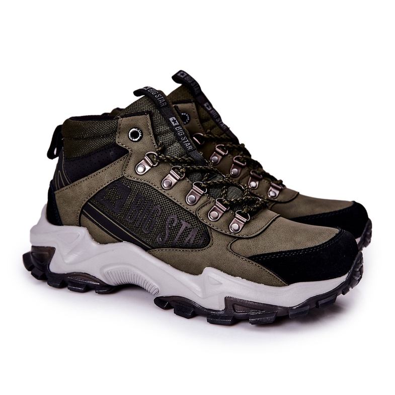 Scarpe da trekking da uomo Big Star II174202 Khaki nero verde 2