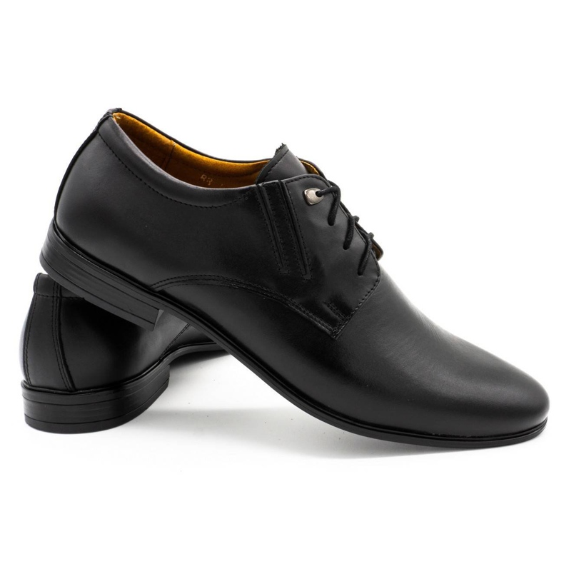 Scarpe in pelle maschile nera nero 4