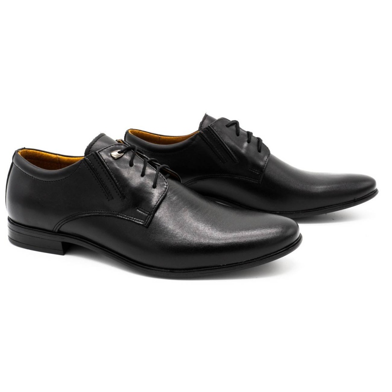 Scarpe in pelle maschile nera nero 2