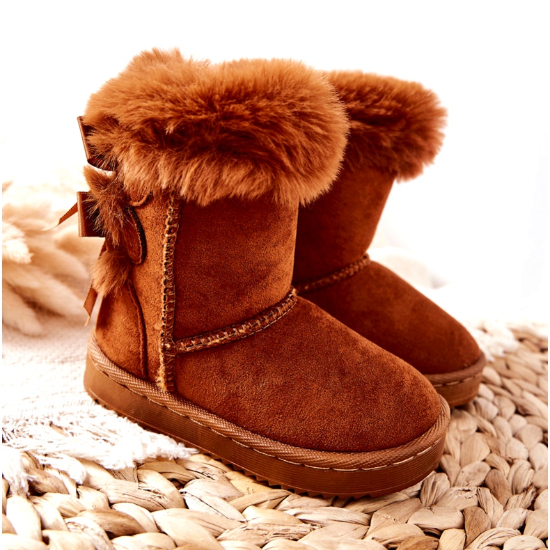 FR1 Stivali caldi per bambini con fiocchi D.Khaki Stivali da neve Funky marrone 6