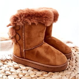 FR1 Stivali caldi per bambini con fiocchi D.Khaki Stivali da neve Funky marrone 3