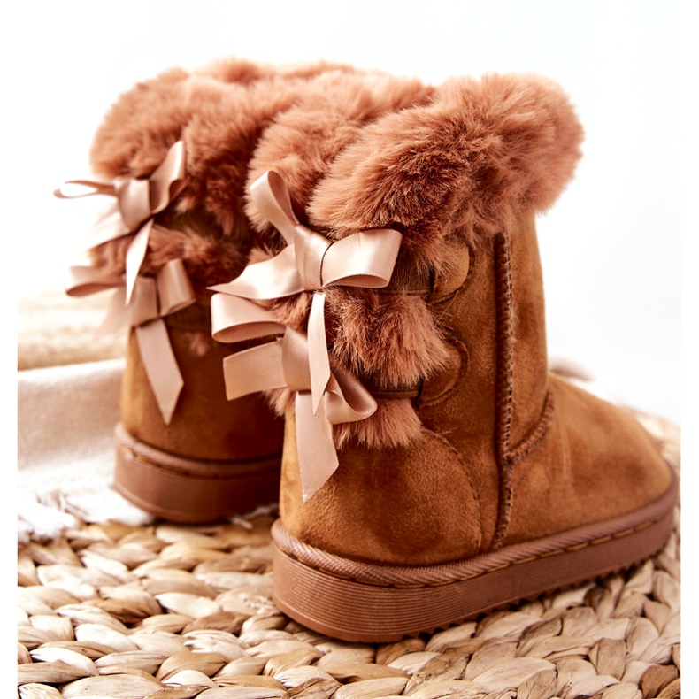 FR1 Stivali caldi per bambini con fiocchi D.Khaki Stivali da neve Funky marrone 1