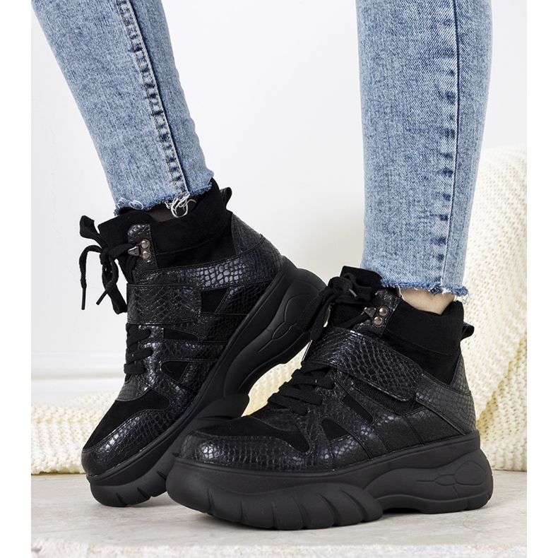 Sneakers nere invernali con tema animali Ninette nero 2