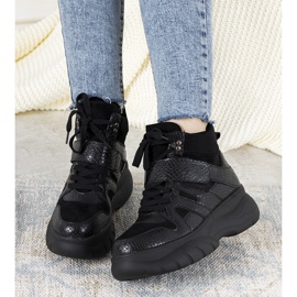 Sneakers nere invernali con tema animali Ninette nero 1