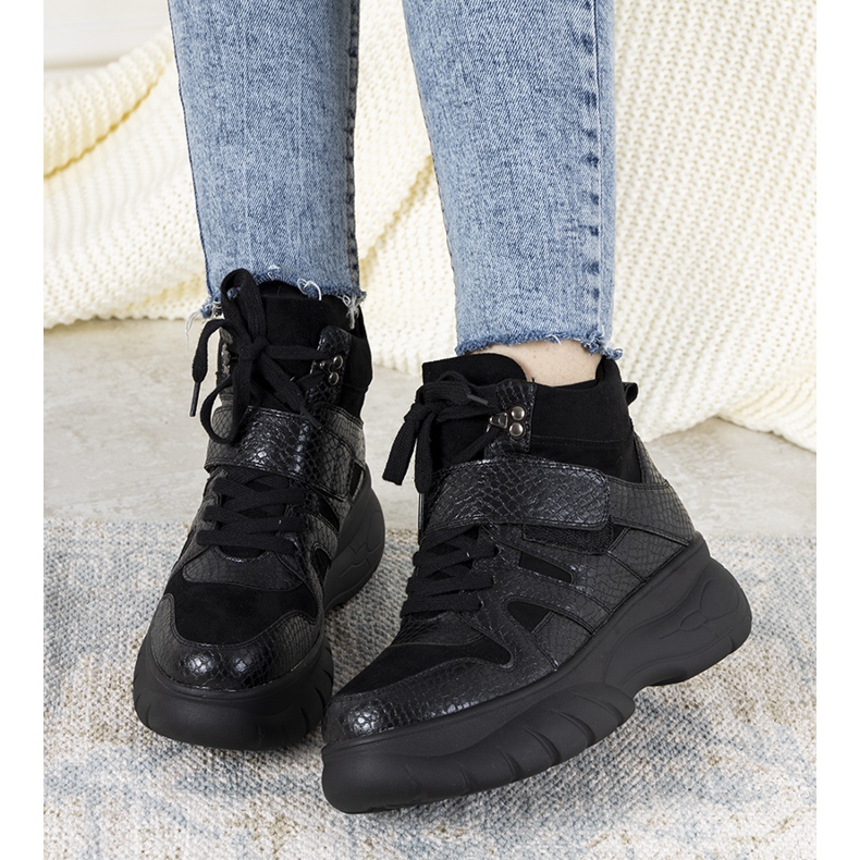Sneakers nere invernali con tema animali Ninette nero 1