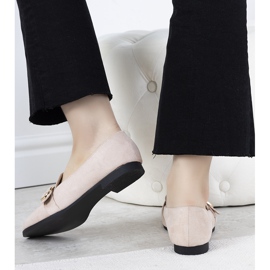 Mocassini beige con ornamento Verreau oro 2