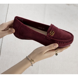 Mocassini bordeaux su zeppa Linette nascosta rosso 1