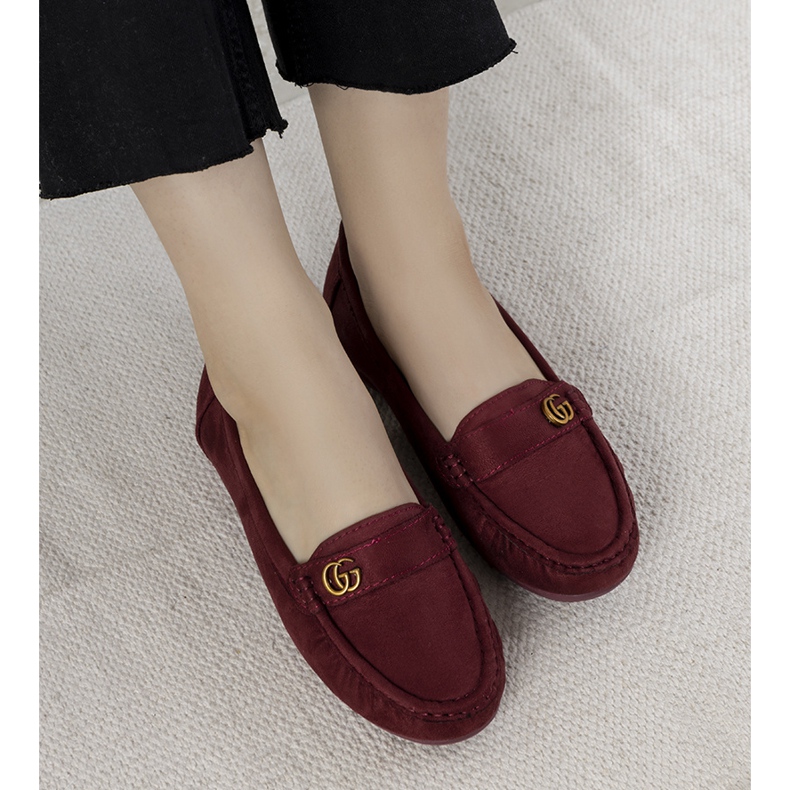 Mocassini bordeaux su zeppa Linette nascosta rosso 2
