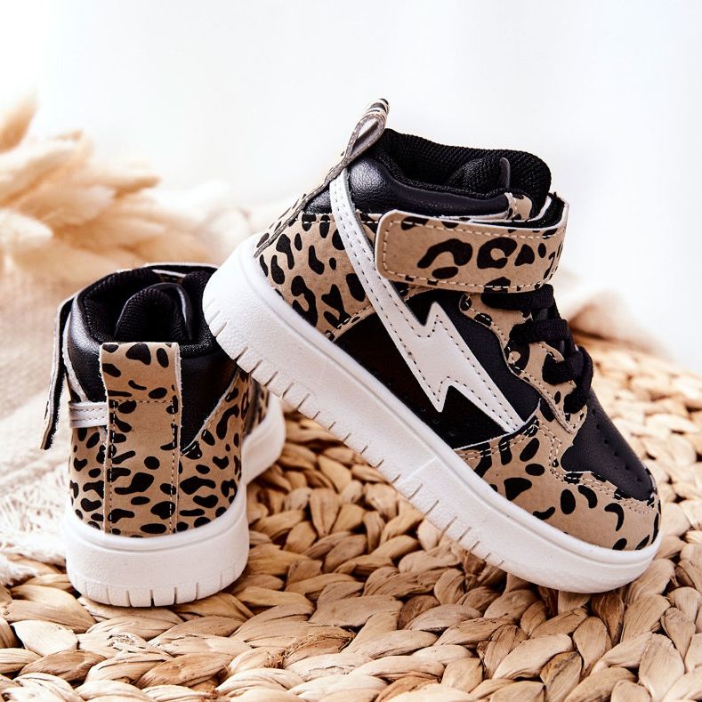 FR1 Scarpe sportive alte per bambini nere e beige Bartnie bianca marrone nero 1
