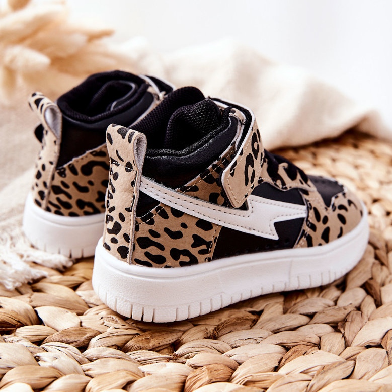 FR1 Scarpe sportive alte per bambini nere e beige Bartnie bianca marrone nero 2