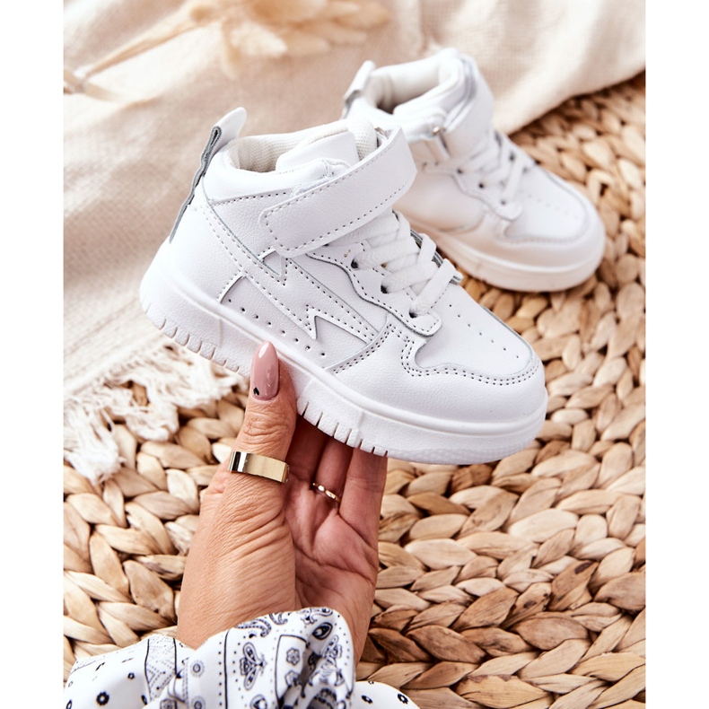 FR1 Scarpe sportive alte per bambini bianche Bartnie bianca 2