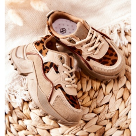 FR1 Scarpe Sportive Bambini Sneakers Beige-Marrone Nila 1