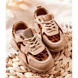 FR1 Scarpe Sportive Bambini Sneakers Beige-Marrone Nila 2