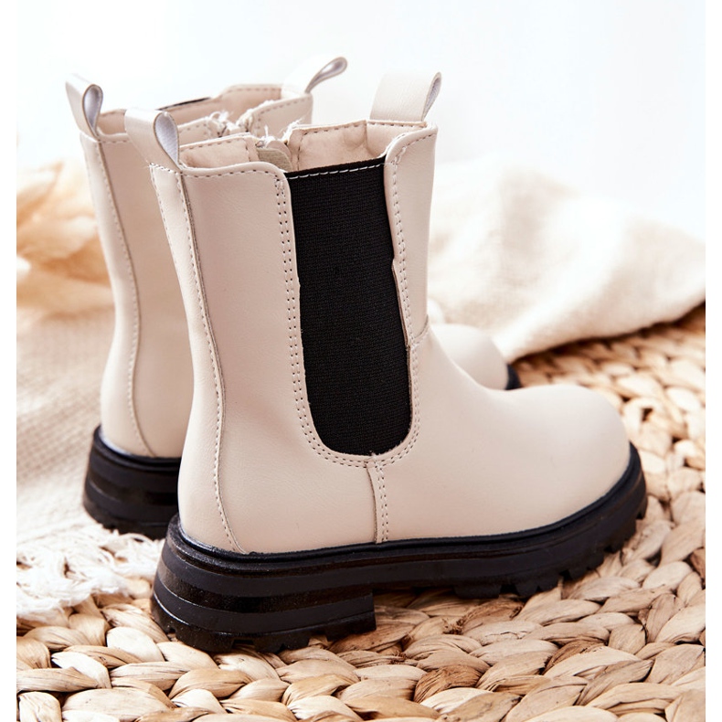 FR1 Stivali caldi per bambini Beige Alanya nero 2