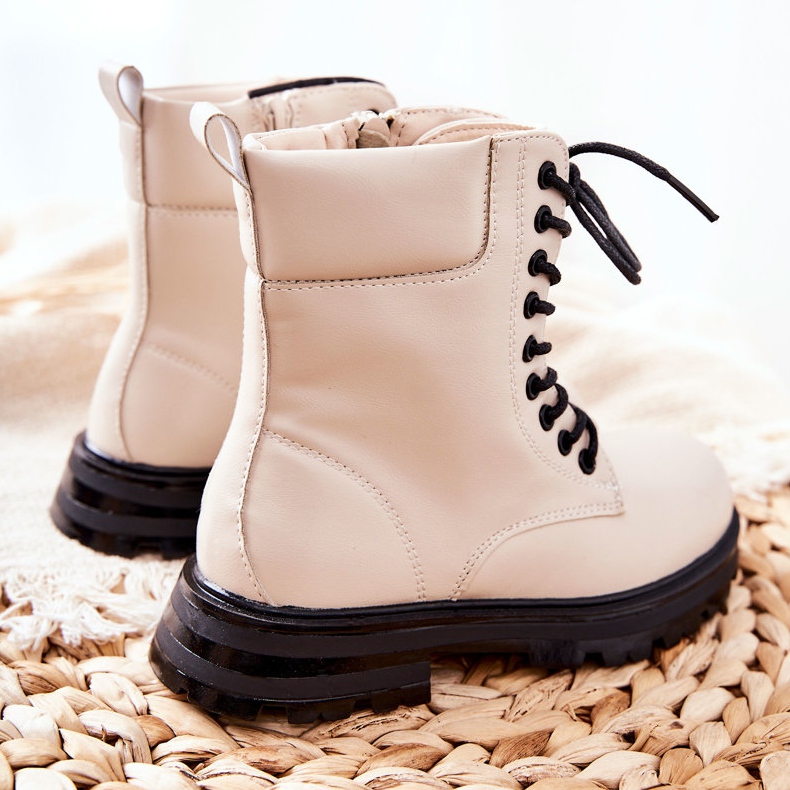 FR1 Stivali classici Clarika beige per bambini con cerniera 1