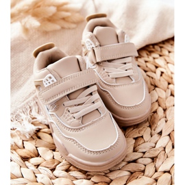 FR1 Scarpe Sportive Bambino in Pelle Beige Marisa bianco 2
