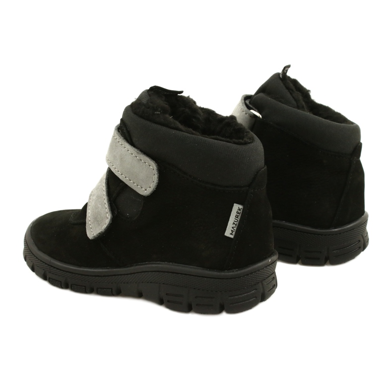 Ragazzi neri impermeabili con velcro mazurek 1360 nero 3