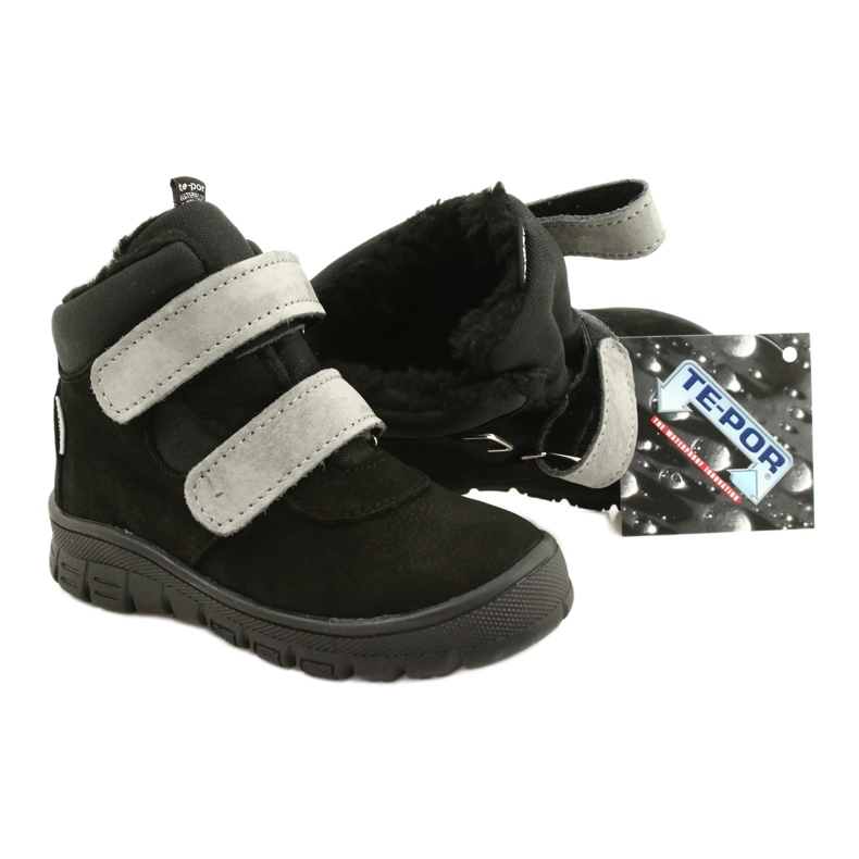 Ragazzi neri impermeabili con velcro mazurek 1360 nero 5