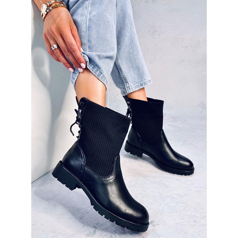 Stivaletti con tomaia a calzino Ryno Black nero 2