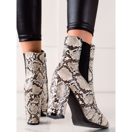 Marquiz Stivaletti con stampa serpente alla moda beige 1