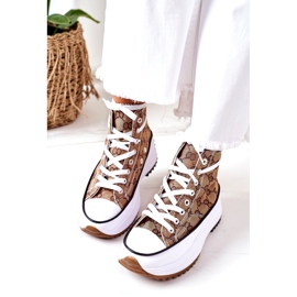 FJ1 Sneakers con log sulla piattaforma Electric Love Brown bianca marrone 1