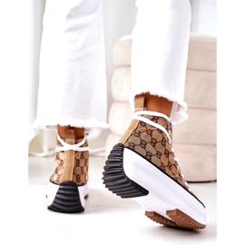 FJ1 Sneakers con log sulla piattaforma Electric Love Brown bianca marrone 2