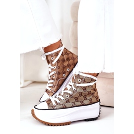 FJ1 Sneakers con log sulla piattaforma Electric Love Brown bianco marrone 5