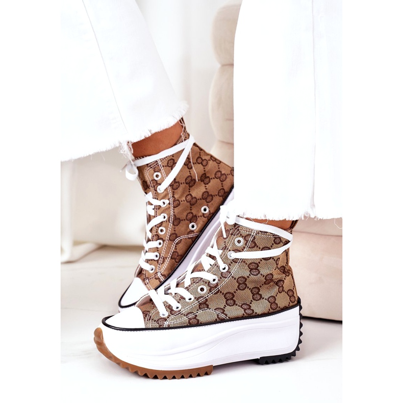 FJ1 Sneakers con log sulla piattaforma Electric Love Brown bianco marrone 5