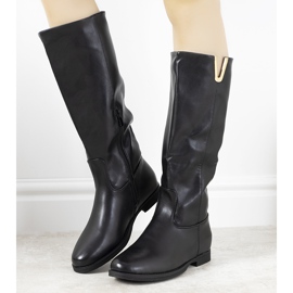 Stivali neri con zeppa Zavala nero 2