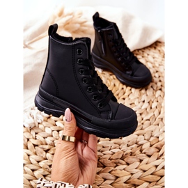 FR1 Sneakers da bambino in pelle isolate Bomi nere nero 2