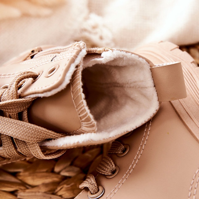 FR1 Sneakers Calde In Pelle Per Bambini Beige Bomi 1