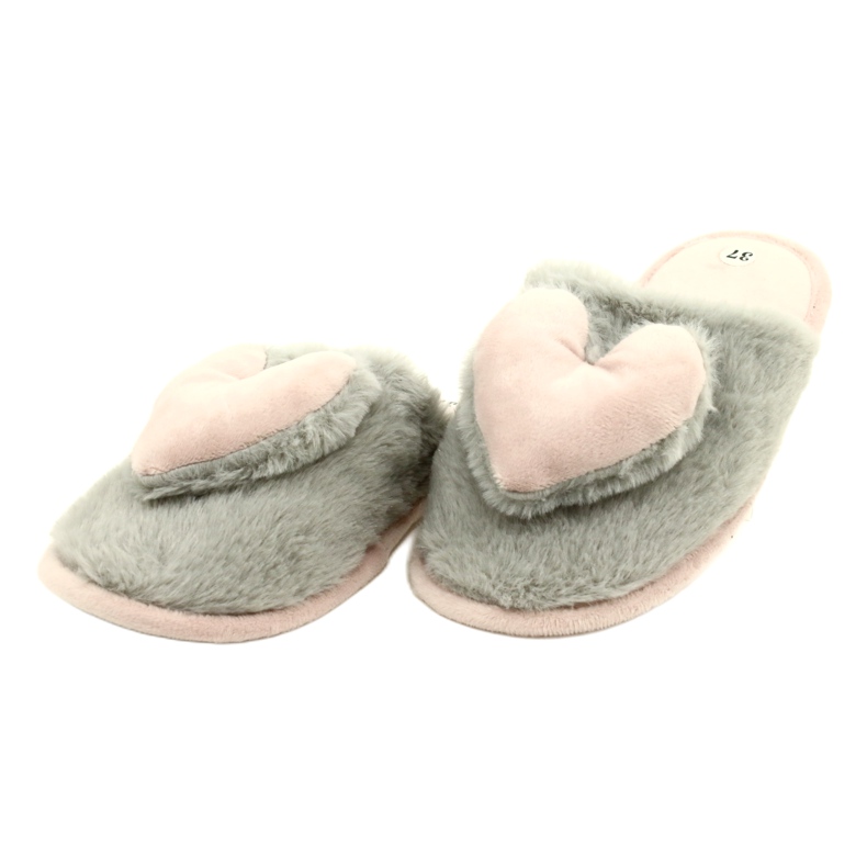 Evento Pantofole di pelliccia da donna 21PA36-4378 grigio rosa 3