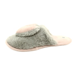 Evento Pantofole di pelliccia da donna 21PA36-4378 grigio rosa 2