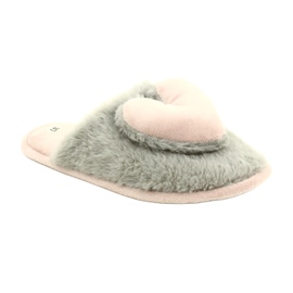 Evento Pantofole di pelliccia da donna 21PA36-4378 grigio rosa 1