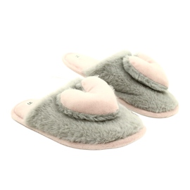 Evento Pantofole di pelliccia da donna 21PA36-4378 grigio rosa 5