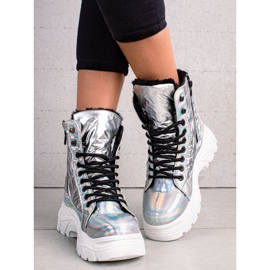 Stivali argento sulla piattaforma VINCEZA 1